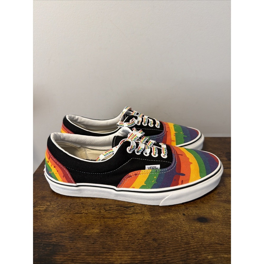 VANS Men's Sz 9.5, Pride Collection Era Rainbow Drip Sneakers, LGBTQ/Pride